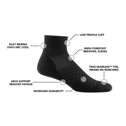 Men's Run Quarter Cushioned Ultra-Lightweight Running Socks