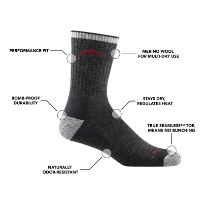 Men's Hiker Micro Crew Midweight Hiking Socks