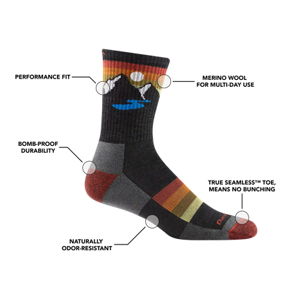 Men's Sunset Ridge Micro Crew Lightweight Hiking Socks